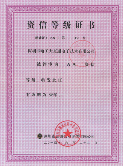 資信等級(jí)證書-哈工大交通